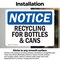 Signmission Recycling For Bottles & Cans, 10 in W x Rectangle, Vinyl Decal OS-2PACK-NS-D-710-L-18009 - alternate 5